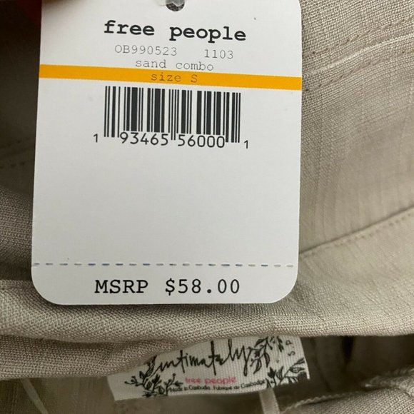 Free people you too tube top sz S in Sand NWT - Picture 5 of 5